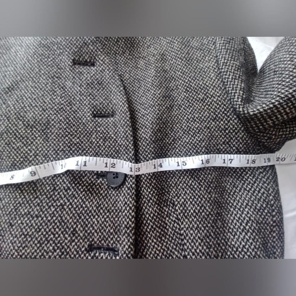 Lauren Ralph Lauren Sz 8 Tweed Lined Wool Blend Jacket Blazer Asymmetrical - Picture 5 of 5